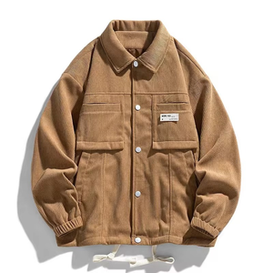 Fashion Overalls <b>Men</b> Spring and <b>Summer</b> New Fashion Brand Baggy Handsome Shirt <b>Jacket</b> Lapel Long Sleeve Clothes - Product Image 4