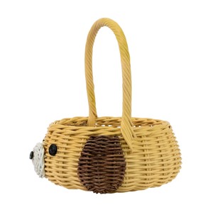 Cute Animal Shaped Rattan Storage <b>Basket</b> Bear Design Natural <b>Wicker</b> With <b>Handle</b> For Children's Toy Storage - Product Image 2