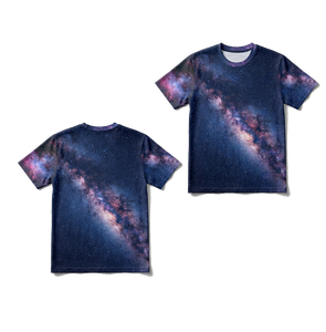 เสื้อยืดกีฬาโพลีเอสเตอร์น้ำหนักเบา ระบายอากาศได้ดี พิมพ์ลายกาแล็กซี่ตามสั่ง แขนสั้น สำหรับวิ่ง ออกกำลังกาย และสวมใส่กิจกรรมต่างๆ - Product Image 2