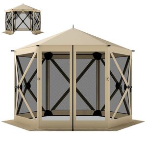 Tenda Pop-up Beige per Campeggio, Gazebo, Riparo per Feste, Parasole - Product Image 5