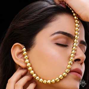 Accesorio de moda para collar con cuentas antideslustre y dorado con chapado Premium - Product Image 5