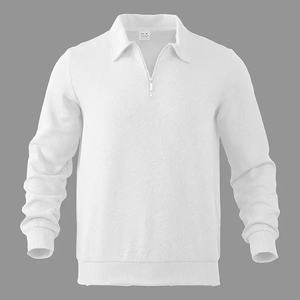 Pull à col zippé pour homme en gros, personnalisable avec étiquette OEM, tricot texturé, col polo, haute qualité, vêtements décontractés d'hiver pour hommes - Product Image 5