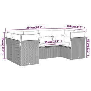 Ensemble de canapés de jardin en rotin PE noir et acier thermolaqué, 100% polyester, meubles d'extérieur élégants - Product Image 3