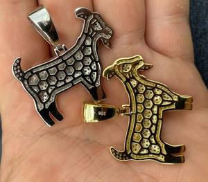 Colgante de Cabra de Plata 925 Bañado en Rodio con Moissanita, Estilo Hip Hop, con Incrustaciones de Piedras, Regalo Personalizado - Product Image 2