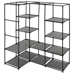 Armario Esquinero Compacto de Hierro Gris y Poliéster - Product Image 4