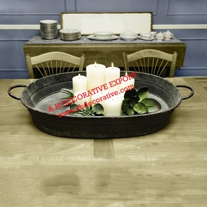 Plateau de haute qualité pour aliments et bougies avec poignée en fil métallique pour la décoration de Noël, destiné au marché de gros - Product Image 1