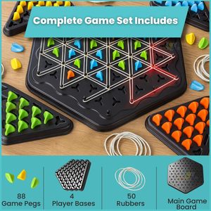 Jeu de puzzle géométrique TOY Imagine, pièces en plastique colorées, plateau hexagonal avec chevilles triangulaires et tiges métalliques - Product Image 3