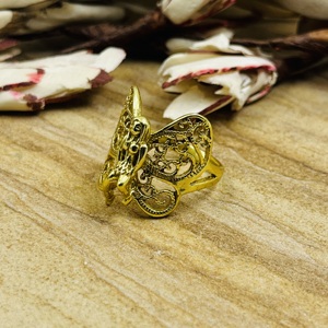 <b>Top</b> Choice Best Chunky Brass Fairy Ring Gothic Angel Rings Women Brass Ring Women 18k Gold Plated Gothic Fairy Jewelry Wholesale - Product Image 5