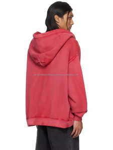 Oversized <b>Hoodie</b> Women Cotton Acid Wash Sun Faded <b>Vintage</b> Streetwear Heavyweight <b>Zip</b> <b>Up</b> Fleece Distressed Sun Faded <b>Hoodie</b> - Product Image 6