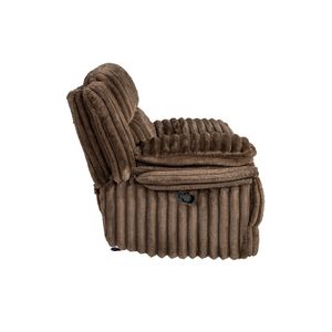 Fauteuil inclinable manuel contemporain en velours côtelé chocolat 1 pièce pour salon - Product Image 3
