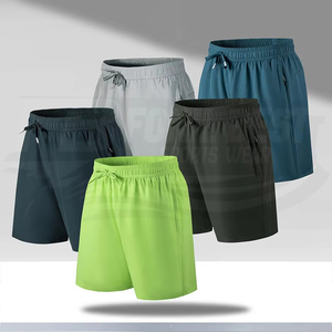 Pantalones Cortos Casuales para Hombre, de Color Sólido, Secado Rápido, Cintura Elástica con Cordón, 100% Poliéster, Largo Bermuda - Product Image 5