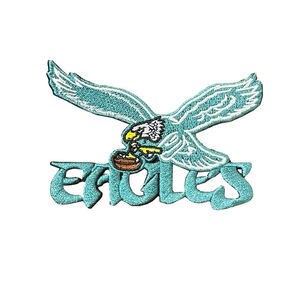Patch brodé personnalisé Aigles, thermocollant, couleur turquoise, forme irrégulière, en feutre non tissé, pour vêtements - Product Image 1