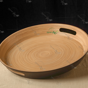 Bandeja decorativa de bambú hilado ecológica ligera hecha en Vietnam para cocina casera - Product Image 2