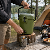 Refroidisseur de boissons rotomoulé 14QT/3,5 gallons avec robinet, distributeur d'eau et de glace isotherme portable pour le camping et les activités de plein air