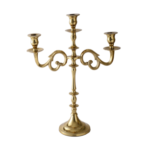 Candelabro de Latón Vintage de Lujo, Portavelas de 3 Brazos, Centro de Mesa Decorativo para Bodas, Decoración de Mesa de Comedor para el Hogar - Product Image 6