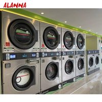 Lavadora y Secadora Comercial ALANNA para Lavandería, Operada con Monedas, Lavadora y Secadora Apilables de Autoservicio