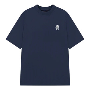 T-shirt pour homme en coton 100% brodé de qualité supérieure, 230g, couleur bleu marine foncé, écologique, confortable, décontracté, streetwear, doux - Product Image 3