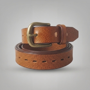 C Hot Selling Exotic Leather <b>Belt</b> <b>Vintage</b> Fashion Pin Buckle Leather <b>Belt</b> Wholesale OEM Premium Full Grain Leather <b>Belts</b> - Product Image 2