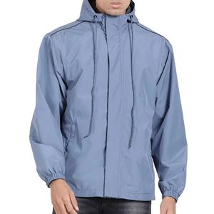 Chaqueta Cortavientos Azul Claro para Hombre, de Alta Calidad, Tejido Ligero, Estilo con Cremallera, Talla Grande, BY HI 2026 - Product Image 1