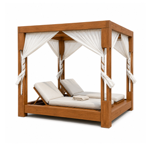 Cama de Día de Lujo Moderna y Duradera para Exteriores, Fabricada en Madera de Teca Sólida de Propinsi Jawa Tengah, para Hoteles, Resorts y Villas junto a la Piscina - Product Image 2