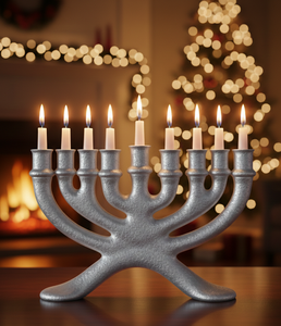 Chandeliers Menorah Artisanaux en Argent au Design Élégant et Antique pour la Décoration Intérieure et les Services Missionnaires, Disponibles en Plusieurs Couleurs et Tailles - Product Image 5