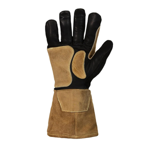 Gants de soudage TIG en cuir de chèvre avec doublure en polaire renforcée sur la paume, 14 pouces, vente chaude, qualité supérieure, gants de travail de sécurité pour soudeurs - Product Image 5