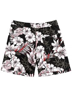 Men Lightweight <b>Shorts</b> Tropical Print Elastic Waist Drawstring Beach Summer Casual Holiday Colorful White top mens summer beach - Product Image 5