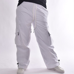 Unisex <b>White</b> Multi <b>Cargo</b> Pocket Waterproof Snow Ski Pants with Drawstring Waist Air Vents and Cinched Bottoms - Product Image 1