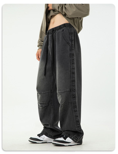 Jeans de diseñador para hombre, estilo streetwear, corte recto, fabricante de jeans para hombre, jeans con bordados. - Product Image 3