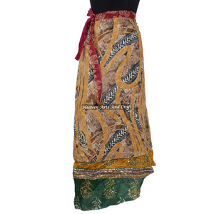 Falda Larga Envolvente Reversible de Diseño Indio, Estilo Rajasthani, Multicapa, de Seda Artificial, Fabricante Mayorista - Product Image 3