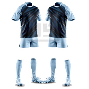 Vêtements de sport de rugby personnalisés professionnels, impression numérique, écologiques, antibactériens, maillot à col en V, shorts, séchage rapide, respirant - Product Image 6