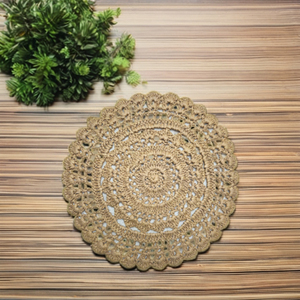 Elegantes manteles individuales de ganchillo de rafia hechos a mano para comedor para mejorar su experiencia gastronómica y manteles individuales de comedor modernos para el hogar - Product Image 1