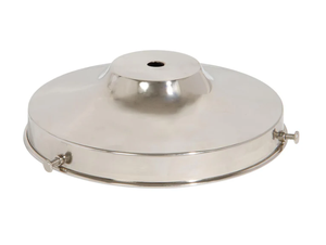 Support de lampe en acier, finition noire poudrée, 6 pouces, pour tube de 1-3/4 pouces de diamètre, trou central de 7/16 pouces, s'adaptant à un tube de 1/8 IP. - Product Image 2