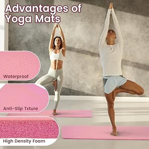Tapis de yoga épais pour la gym avec logo, tapis de yoga pliable antidérapant pour le voyage, tapis de fitness pliable en mousse pour l'entraînement et la gymnastique - Product Image 4