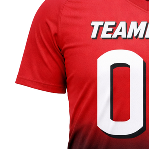 Camiseta de Fútbol Americano Personalizada con Sublimación Total, Cuello en V, Transpirable, de Poliéster, Uniforme de Equipo, OEM, ODM, Suministro al por Mayor - Product Image 4