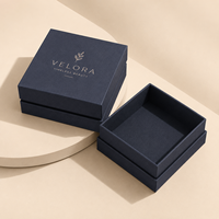 Boîte cadeau de luxe en carton rigide avec couvercle et base, personnalisable avec logo, dorure à chaud, revêtement UV et pelliculage mat, écologique, pour bijoux