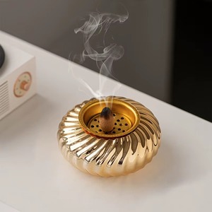 Ensemble de brûleurs d'encens en céramique incroyablement élégant, design coquille blanche et dorée, décoration aromathérapie, utilisation toute saison - Product Image 4