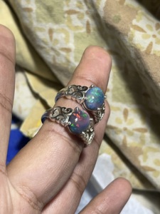 Black Opal Ring 925 Sterling Silver Genuine Black Opal Ring Handmade Silver Ring - Product Image 4