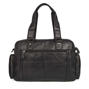 Leather Laptop Briefcase <b>For</b> <b>Men</b> Spacious Multi Zip Leather <b>Work</b> <b>Bag</b> with Shoulder Strap Professional Business Briefcase - Product Image 1