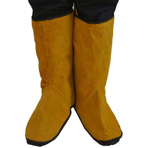 Bottes de soudeur en cuir de vachette pleine fleur, résistantes à l'abrasion, protections pour les pieds, vêtements de sécurité thermique pour soudeurs de construction - Product Image 4