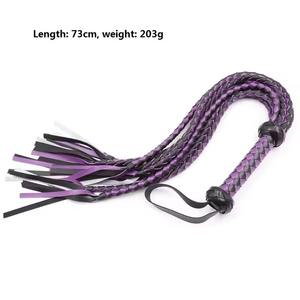 Látigo de entrenamiento para caballos de gamuza premium con correa de muñeca de cuero trenzado para equitación, BDSM, clubes fetichistas SPALL JP SPORTS - Product Image 2