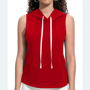 เสื้อกล้ามมีฮู้ดแบบสั่งทำพิเศษ เนื้อผ้าถักนุ่มสบาย ระบายอากาศได้ดี แห้งเร็ว สวมใส่สบายๆ ปรับขนาดได้ สำหรับผู้หญิง - Product Image 1