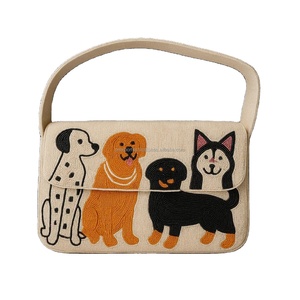 Bolso de hombro con cuentas y patrón geométrico para mujer, hecho a mano, para otoño, viajes, noche, tipo clutch, de diseñador, de lona, con aro, individual - Product Image 5