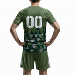 Maquette gratuite de maillot de foot imprimé par sublimation, logo personnalisé, respirant, anti-transpiration, ensemble uniforme de foot pour équipe universitaire - Product Image 2