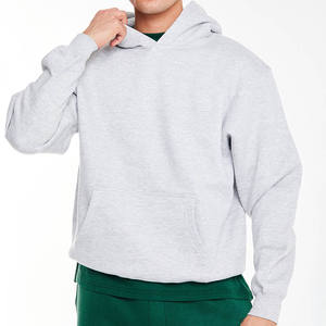 Novedad al por mayor: Sudadera con capucha informal para hombre, gris melange, con logo frontal personalizado, bolsillo con cremallera, ajuste cómodo, último diseño. - Product Image 3
