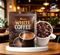 Sachets de café instantané blanc de style malaisien, saveur amère, caféiné, en portions individuelles