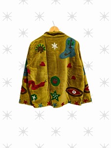 Veste en velours brodée Suzani multicolore, best-seller pour femmes, design floral respirant, confection artisanale, vêtements pour femmes. - Product Image 3