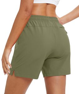 Women Hot Shorts Breathable Mid Waist Drawstring Sporty Sweat <b>Coloured</b> Pockets Summer Running Yoga Workout Hiking Fitness Quick - Product Image 2