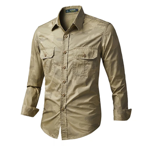 Camisa de Camuflaje Personalizada OEM para Hombre, Camisa Táctica de Manga Larga con Botones, Ropa Casual para Exteriores - Product Image 1