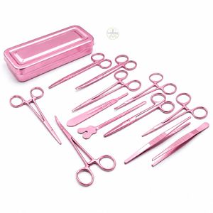 ชุดเครื่องมือผ่าตัดพื้นฐาน 13 ชิ้น ประกอบด้วยคีมผ่าตัด กรรไกร ที่จับเข็ม สำหรับคนถนัดขวา ด้ามจับสั้น ทำจากสแตนเลส บรรจุในกล่อง HAIR - Product Image 2